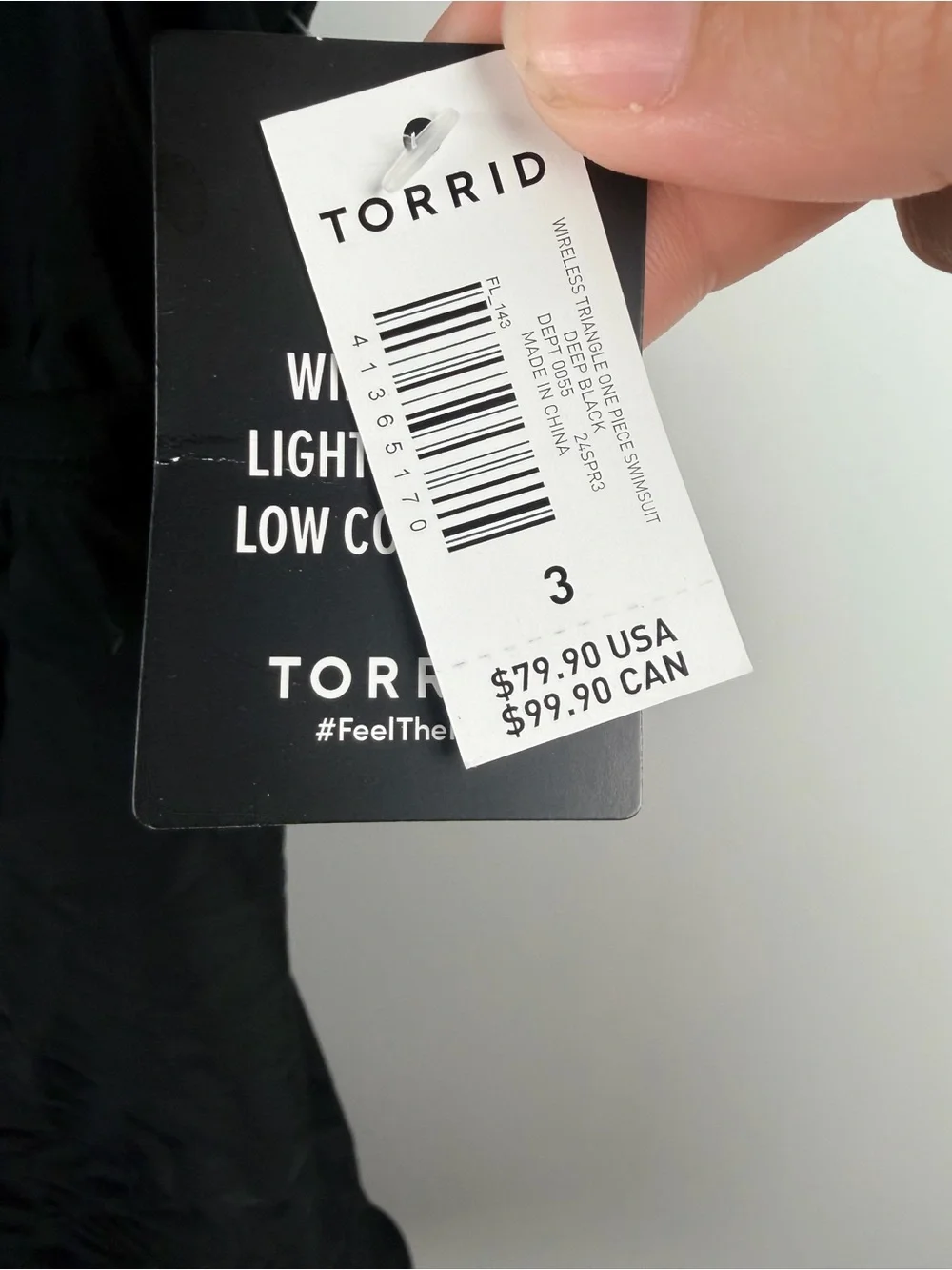 New Torrid WIRELESS TRIANGLE ONE PIECE SWIMSUIT DEEP BLACK size 3X